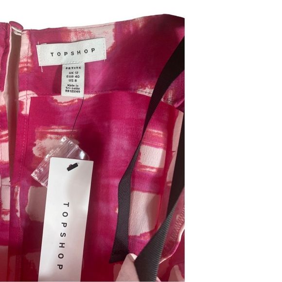 Topshop Checked Tie Shoulder Dress - Picture 6 of 6